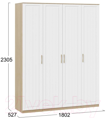 Шкаф ТриЯ Сэнди комбинированный с 4-мя дверями (вяз благородный/белый)