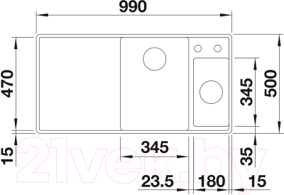 Мойка кухонная Blanco Axia III 6 S-F / 525855