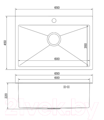 Мойка кухонная Mixline Pro 552937 (черный графит, с сифоном)