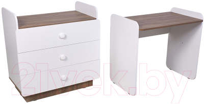 Комод пеленальный Polini Kids Ameli 3010 / 0002761.165 (белый/дуб крафт)