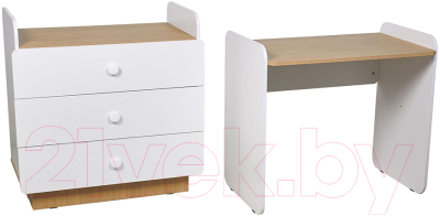 Комод пеленальный Polini Kids Ameli 3010 / 0002761.31 (белый/натуральный)
