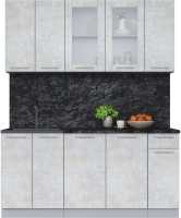 Кухонный гарнитур Интерлиния Мила 17-60 (бетон лайт/бетон лайт/кастилло темный) - 