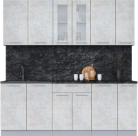 Кухонный гарнитур Интерлиния Мила 21 (бетон лайт/бетон лайт/кастилло темный) - 