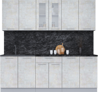 Кухонный гарнитур Интерлиния Мила 22 (бетон лайт/бетон лайт/кастилло темный) - 