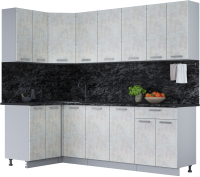 Кухонный гарнитур Интерлиния Мила Лайт 1.2x2.4 (бетон лайт/бетон лайт/кастилло темный) - 