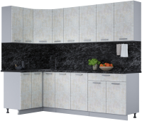 Кухонный гарнитур Интерлиния Мила Лайт 1.2x2.5 (бетон лайт/бетон лайт/кастилло темный) - 