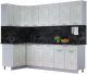 Готовая кухня Интерлиния Мила Лайт 1.2x2.5 (бетон лайт/бетон лайт/кастилло темный) - 