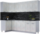 Кухонный гарнитур Интерлиния Мила Лайт 1.2x2.6 (бетон лайт/бетон лайт/кастилло темный) - 