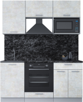Кухонный гарнитур Интерлиния Мила Лайт 1.7 ВТ (бетон лайт/бетон лайт/кастилло темный) - 