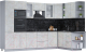 Кухонный гарнитур Интерлиния Мила 1.88х3.2 правая (бетон лайт/бетон лайт/кастилло темный) - 