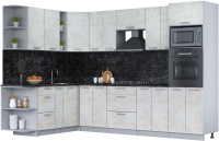 Кухонный гарнитур Интерлиния Мила Лайт 1.88х3.0 левая (бетон лайт/бетон лайт/кастилло темный) - 