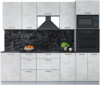 Кухонный гарнитур Интерлиния Мила Лайт 2.5 ВТ (бетон лайт/бетон лайт/кастилло темный) - 