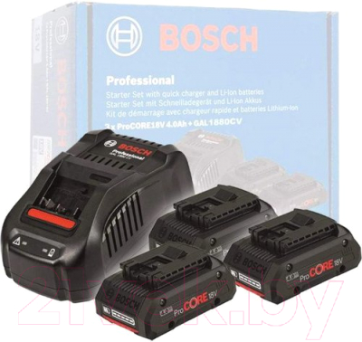 Набор аккумуляторов для электроинструмента Bosch ProCORE18V + ЗУ / 0615990N2G (3шт)
