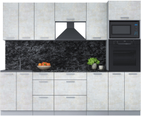 Кухонный гарнитур Интерлиния Мила Лайт 2.6 ВТ (бетон лайт/бетон лайт/кастилло темный) - 