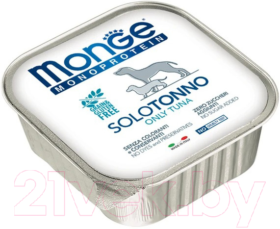 Влажный корм для собак Monge Monoprotein паштет из тунца, ламистер (150г) — фото 2