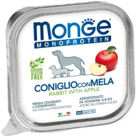 Влажный корм для собак Monge Natural Monoprotein Fruits из кролика с яблоком, ламистер (150г) - 