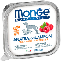 Влажный корм для собак Monge Natural Monoprotein Fruits из утки с малиной, ламистер (150г) - 