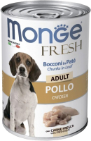 Влажный корм для собак Monge Fresh Chunks in Loaf мясной рулет из курицы (400г) - 