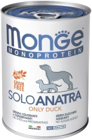 Влажный корм для собак Monge Monoprotein паштет из утки, консервы (400г) - 