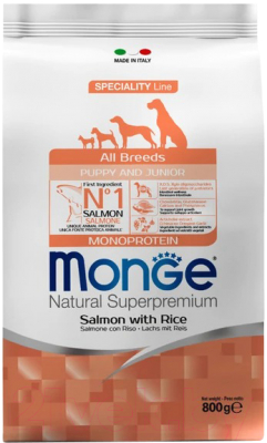 Сухой корм для собак Monge Speciality Line Puppy&Junior Lamb&Rice (800г)