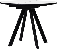 Обеденный стол Мир стульев Саен 27 100x100/30 (белый/черный муар) - 