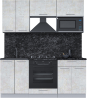 Кухонный гарнитур Интерлиния Мила 1.8 ВТ (бетон лайт/бетон лайт/кастилло темный) - 
