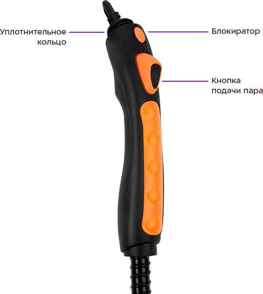 Пароочиститель Kitfort KT-9141-2 (черный/оранжевый)