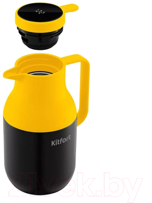 Термос для напитков Kitfort KT-1240-3 (черный/желтый)