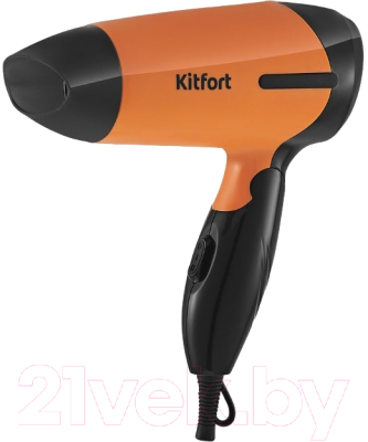 Компактный фен Kitfort KT-3243-2 (черный/оранжевый)