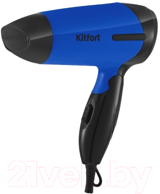 Компактный фен Kitfort KT-3243-3 (черный/синий)