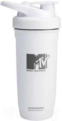 Шейкер спортивный Smartshake MTV (700мл, белый)