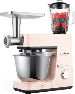 Кухонный комбайн Kitfort KT-3419-1 (светлый/розовый)