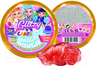 Набор для творчества Craze Magic Dough Попрыгунчик Блеск Глянцевый гламур / 35450.C (красный)