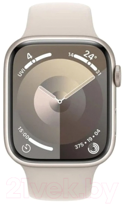 Умные часы Apple Watch Series 9 GPS 45mm (Starlight, ремешок S/M)