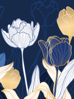 Фотообои листовые Vimala Рисованные тюльпаны (270x200) - 