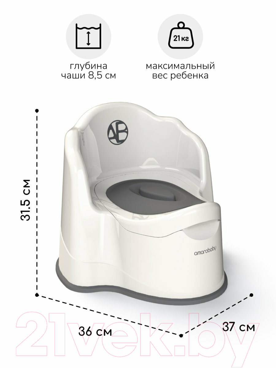 Детский горшок Amarobaby Ergonomic с крышкой / AB221103Er/33