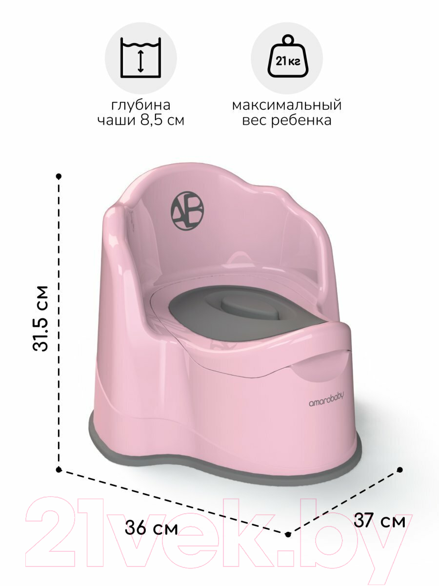 Детский горшок Amarobaby Ergonomic с крышкой / AB221103Er/06