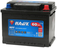 Автомобильный аккумулятор HAWK R+ 560A / HSMF-56219 (60 А/ч) - 