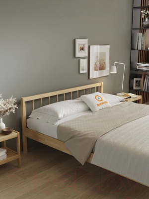 Двуспальная кровать Домаклево Мечта 4 160x200 (береза/натуральный)