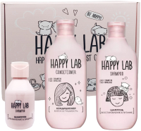 Набор косметики для волос Happy Lab Hair Шампунь 300мл+Шампунь 100мл+Кондиционер 300мл - 