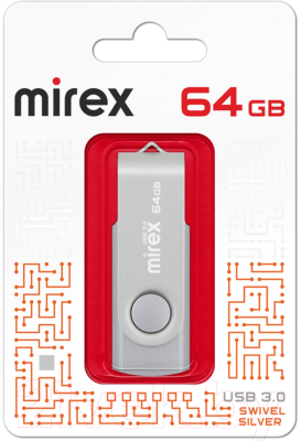 Usb flash накопитель Mirex Swivel Silver 64GB (13600-FM3SVS64)