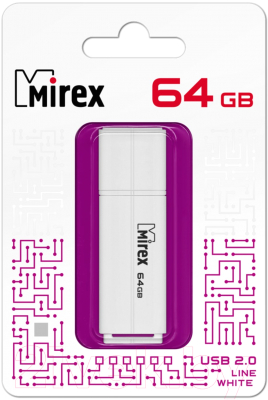 Usb flash накопитель Mirex Line White 64GB (13600-FMULWH64)