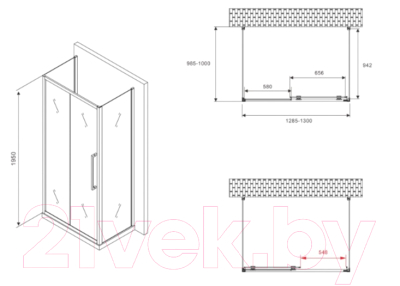 Купить Душевой уголок Abber Schwarzer Diamant AG30130H-S100-S100 в Борисове