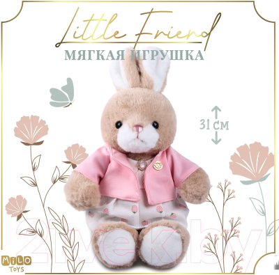 Мягкая игрушка Milo Toys Little Friend Зайка в платье и розовой кофточке / 9905660