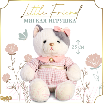 Мягкая игрушка Milo Toys Little Friend Кошечка в розовом платье / 9905652