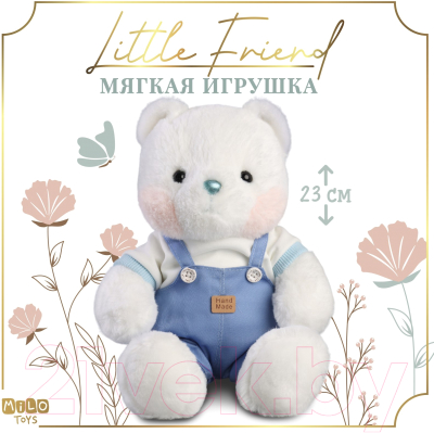 Мягкая игрушка Milo Toys Little Friend Медведь в синем комбинезоне / 9905631
