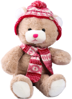 Мягкая игрушка Milo Toys Little Friend Мишка в шапке и шарфе / 9905643 (розовый) - 