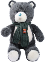 Мягкая игрушка Milo Toys Little Friend Мишка с зеленым шарфом / 9905659 (темно-серый) - 