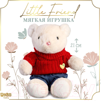 Мягкая игрушка Milo Toys Little Friend Мишка в красном свитере / 9905638