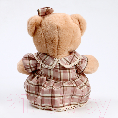 Мягкая игрушка Sima-Land Медведь с бантом и сердцем / 10091831 (бежевый)
